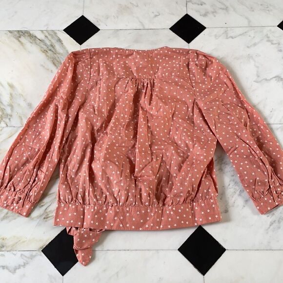 Madewell Crop Wrap Star Print Blouse NWT - Picture 7 of 7